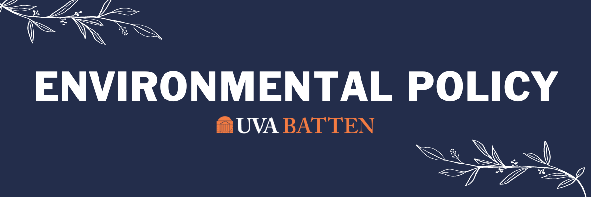 UVA Batten Environmental Policy banner featured with sketch plants