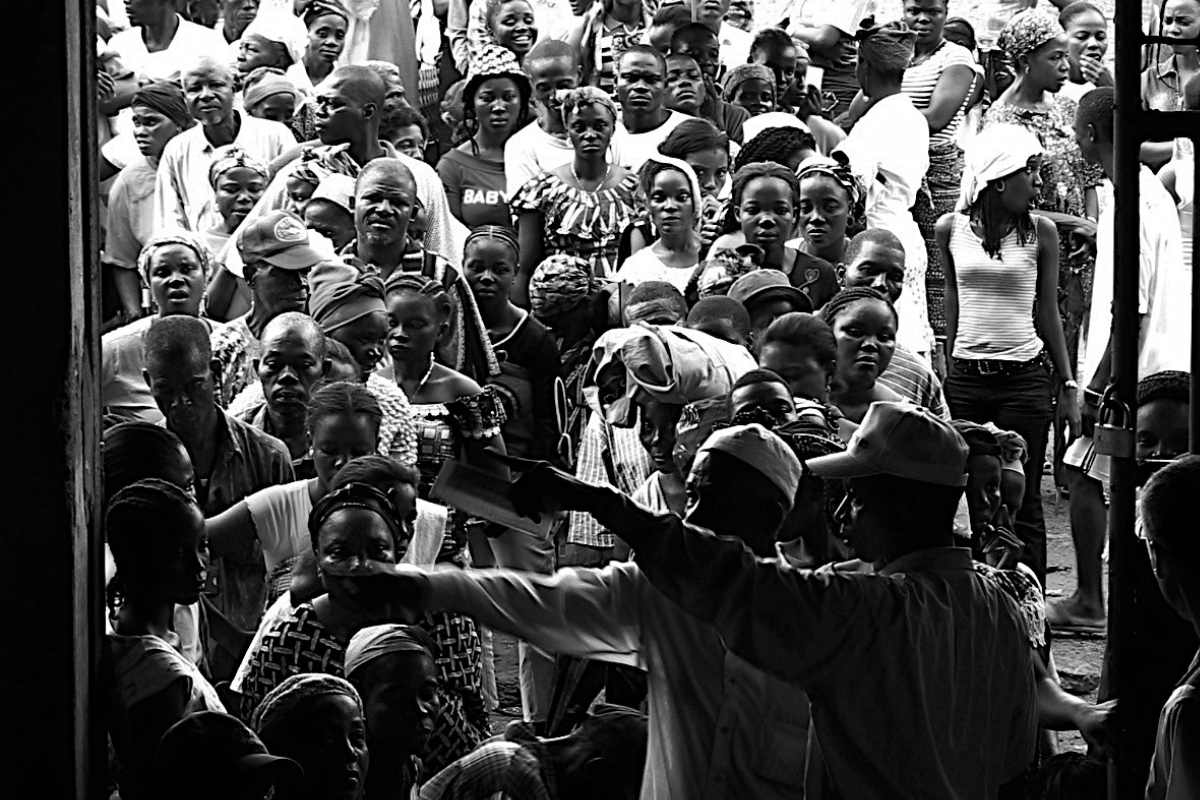 Liberians voting