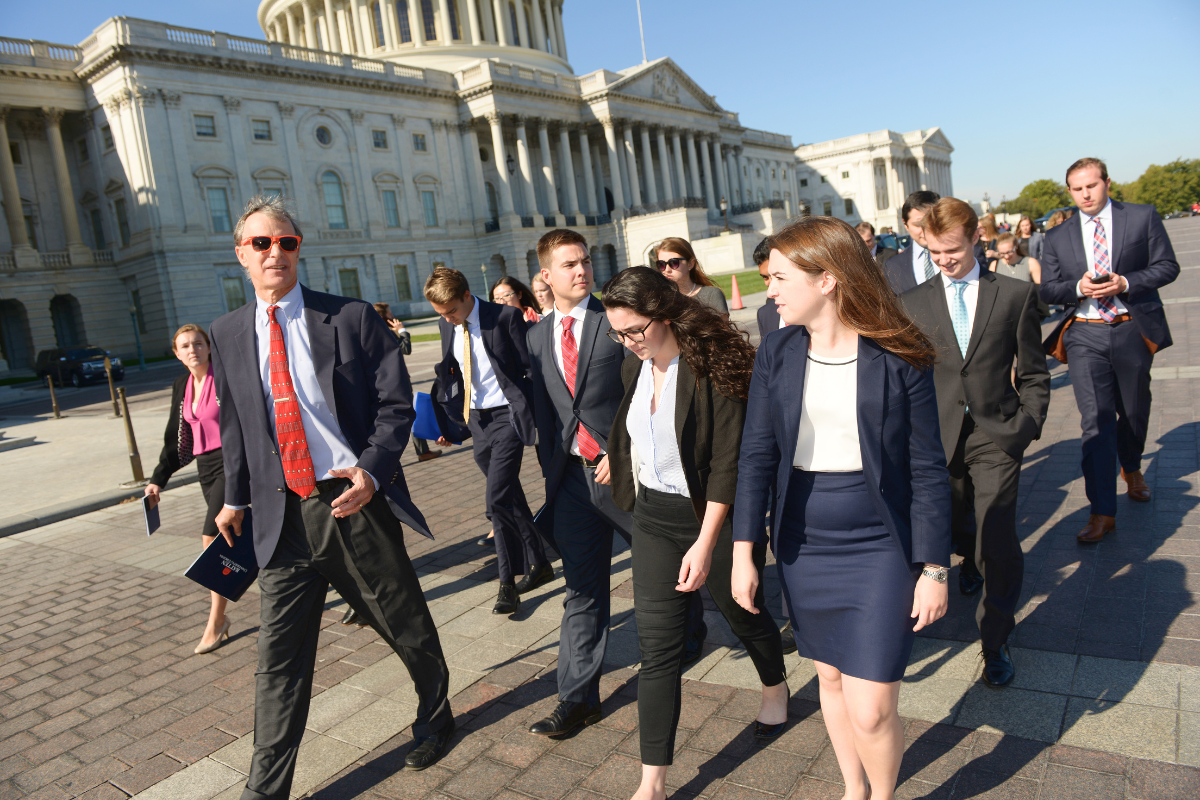 gerry warburg with students in DC