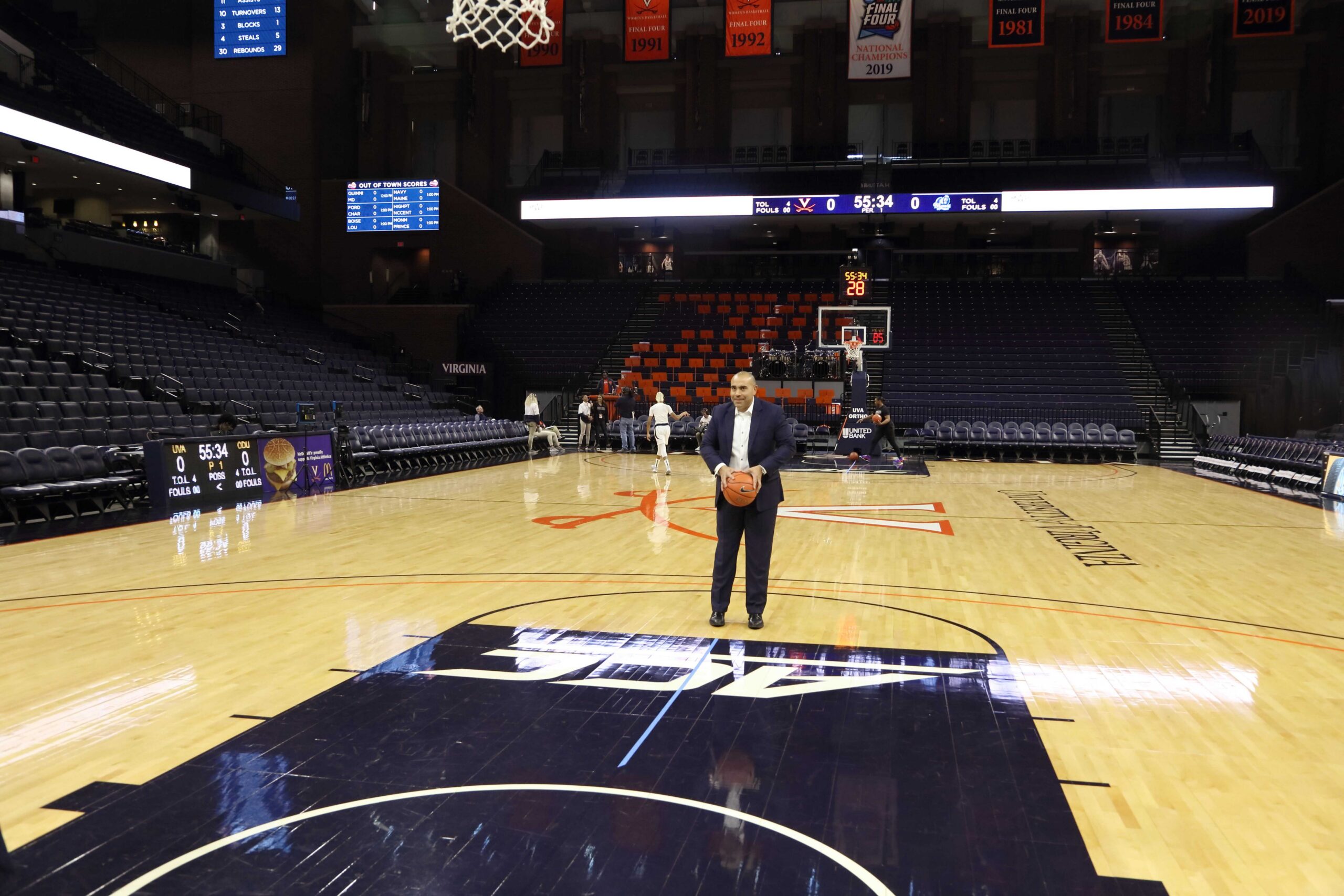 Dean Solomon coaches the women's basketball team. 