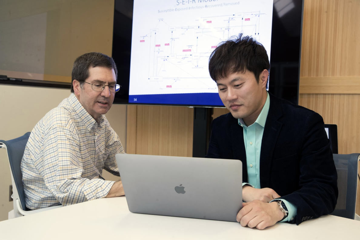 Myung and senior engineer Andy Ortiz, left, spent six months designing the simulation.