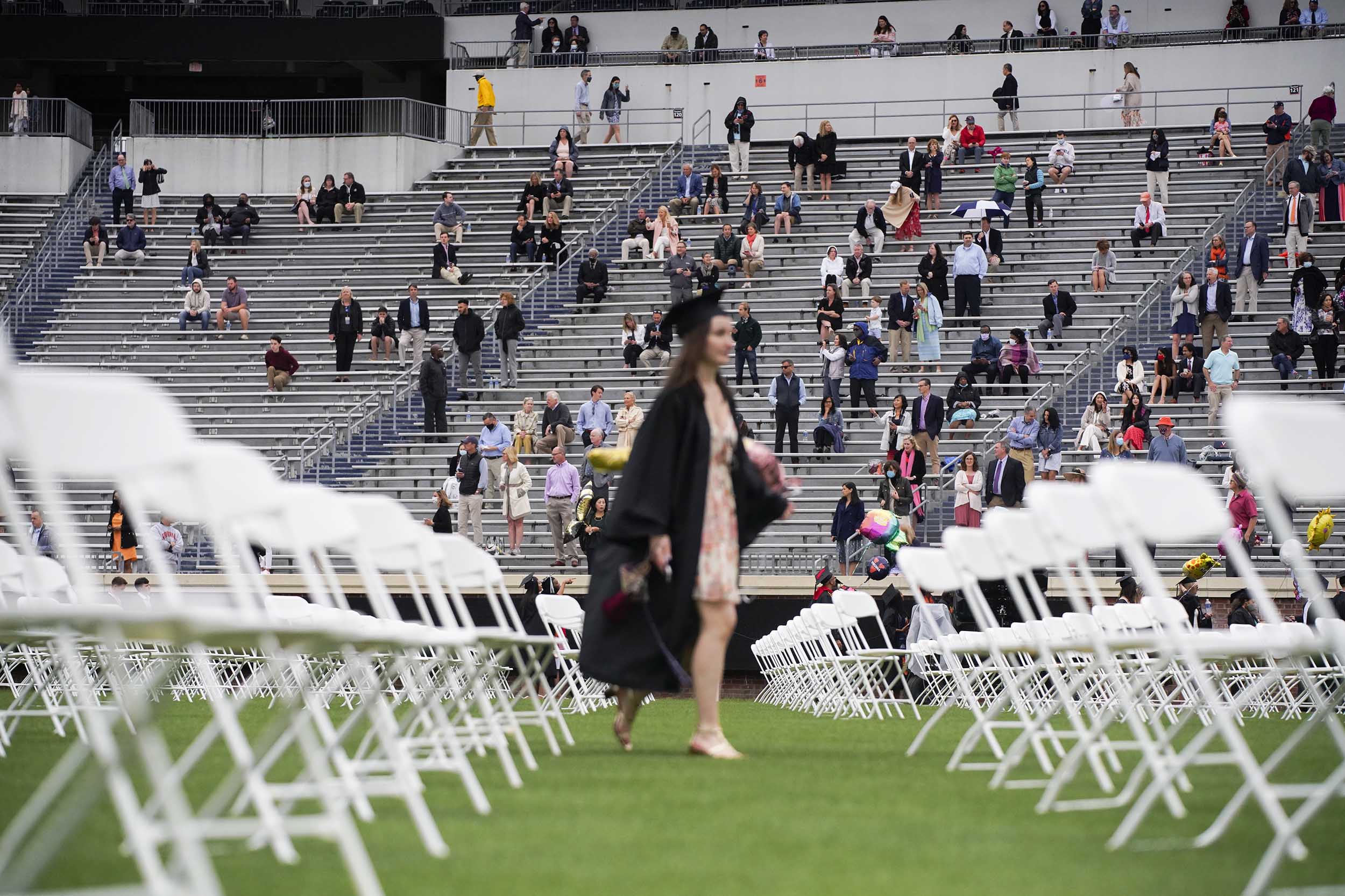 Graduates and their families gathered in Scott Stadium. (Photo by Sanjay Suchak, University Communications)