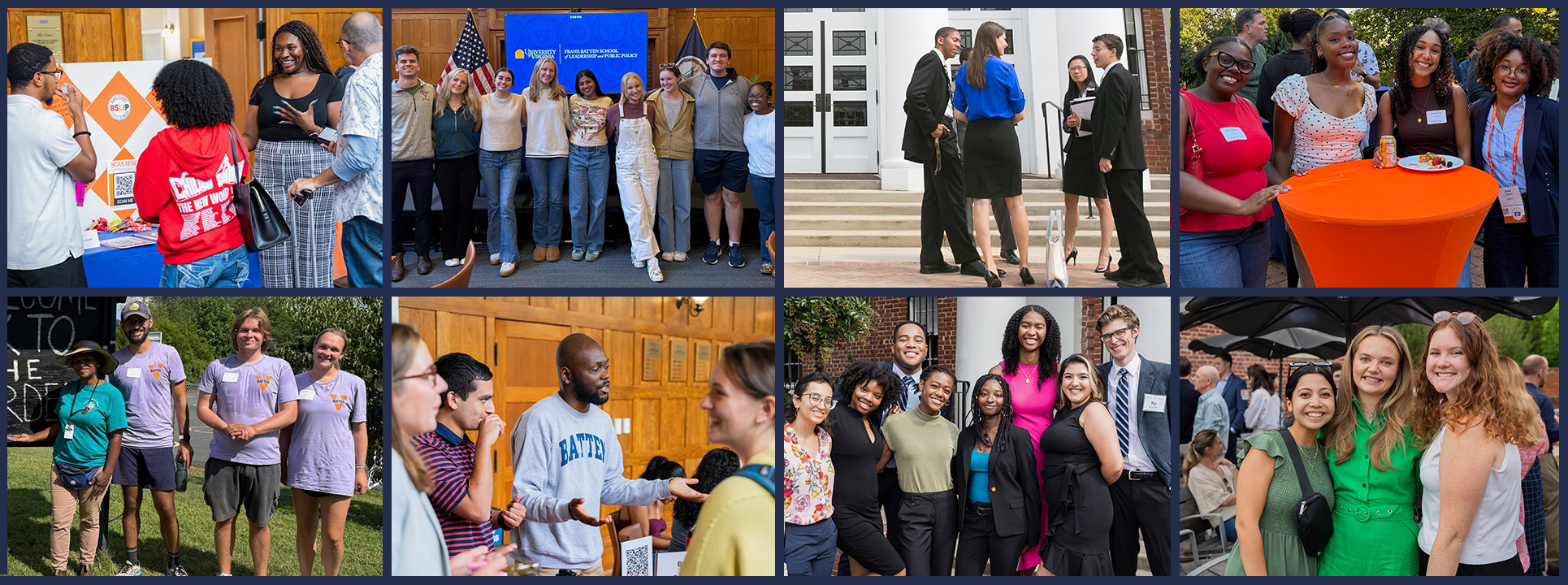 Collage of students at various events.