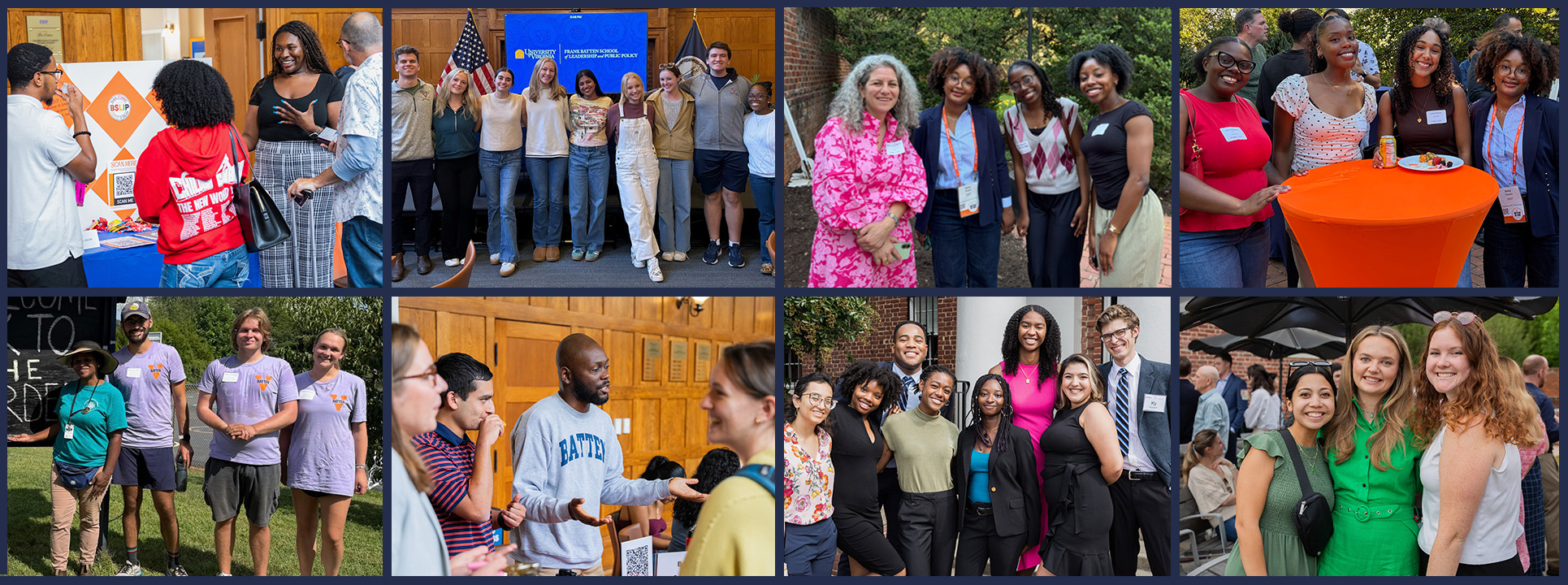 Collage of students at various events.